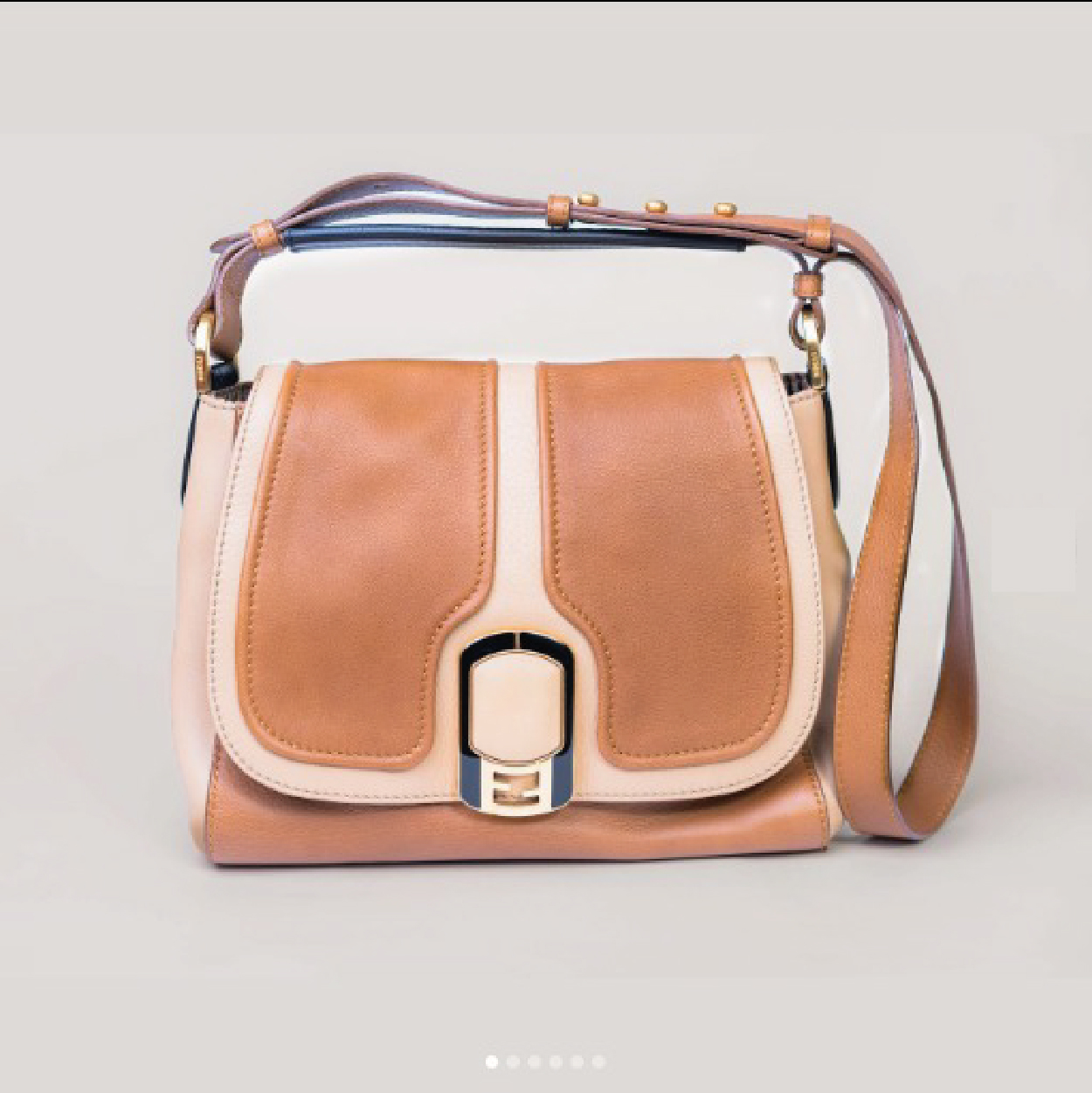 Fendi Anna Flap bag with gold-tone hardware, shoulder strap – Vintage